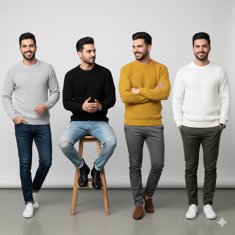 پلیور زاپ دار طوسی مردانه مدلDeta